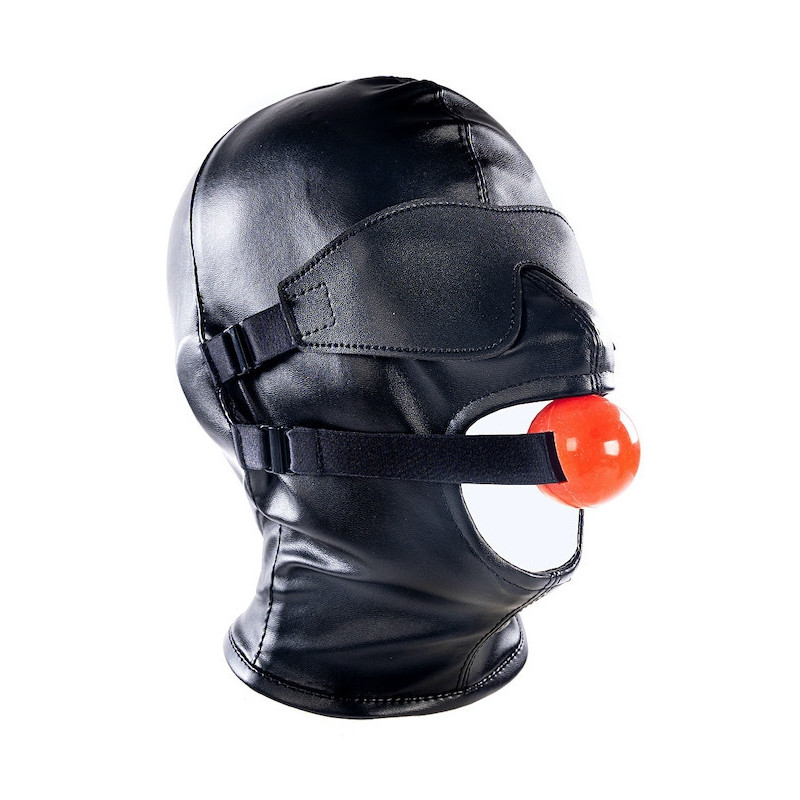 KINKgear Cagoule SM avec Bâillon et masque Subfull Noire